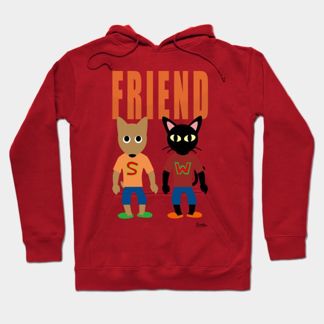 Friend Cat and Dog Hoodie by BATKEI